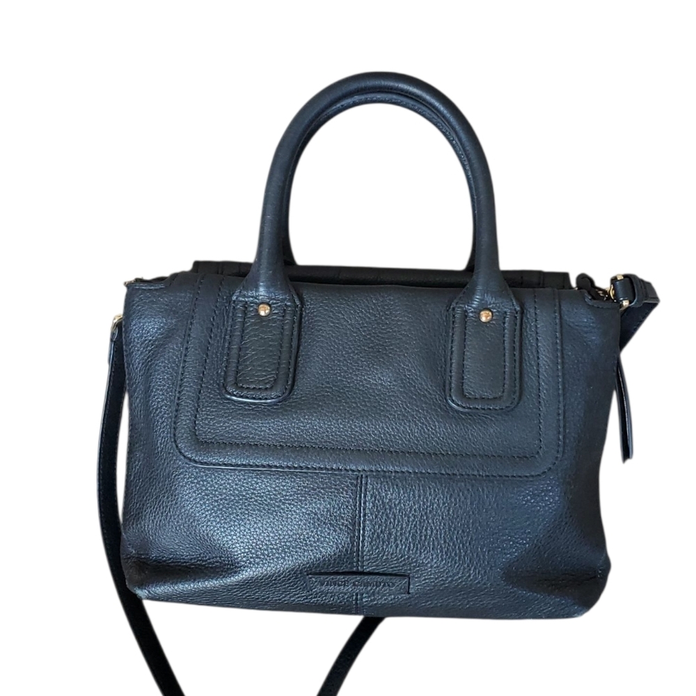 Vince Camuto Black Leather Satchel Crossbody  Handbag - Picture 3 of 16